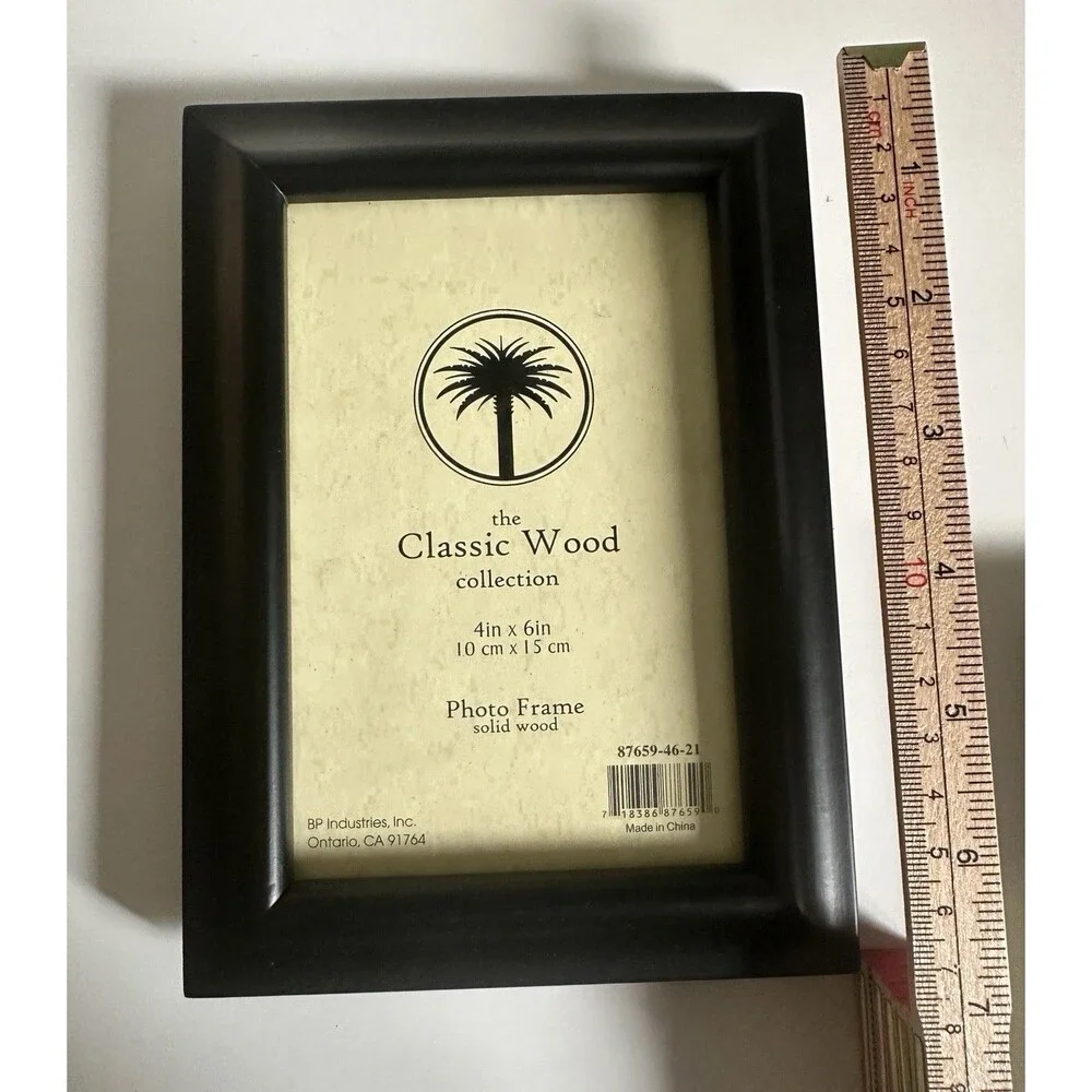 Black Solid Wood 4x6 Photo Frames - Set of 2 Classic Tabletop